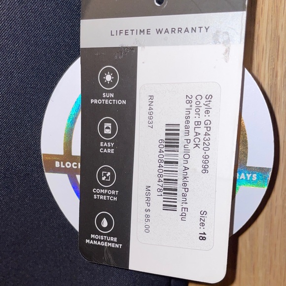 Tail White Label Plus Mulligan Golf Pants Size 18 New - Picture 6 of 9